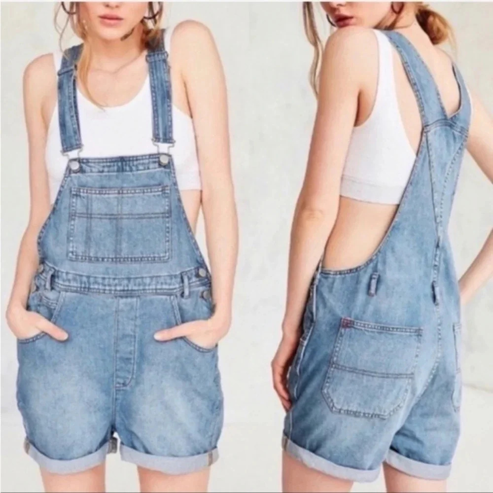 BDG by Urban Outfitters Overall Shorts, Color Blue Size XS-TP